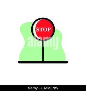 Stop Sign Icon Vector Illustration Design eps10 Stock Vector