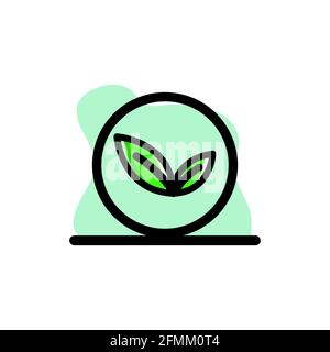 Clock Leaves Conceptual Vector Icon Design Illustration eps10 Stock Vector