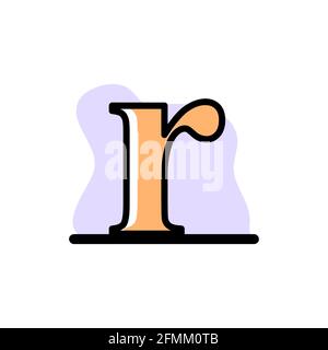 Letter Lowercase R Conceptual Vector Illustration Design Icon eps10 Stock Vector