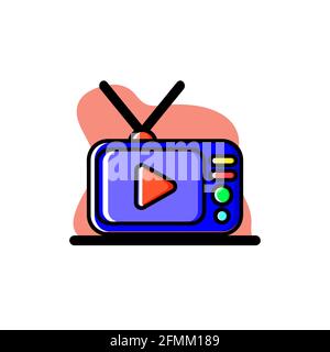 Cool Television Conceptual Vector Illustration Design Icon eps10 Stock Vector