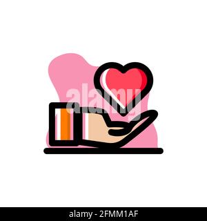 Love Hand Conceptual Vector Icon Illustration Design eps10 Stock Vector