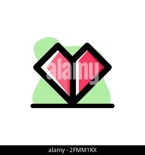 Geometric Love Shape Conceptual Vector Icon Illustration Design eps10 Stock Vector