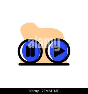 Pause and Play Button Conceptual Vector Illustration Design Icon eps10 Stock Vector