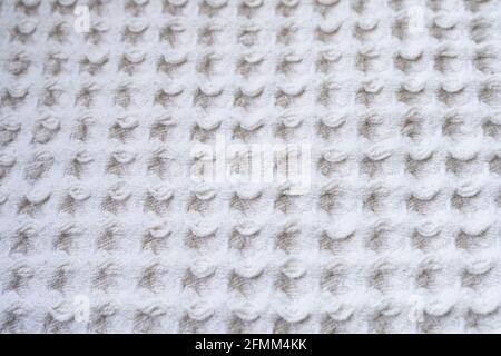 Wool white blanket with squares. Fashion textile texture, seamless pattern concepts Stock Photo