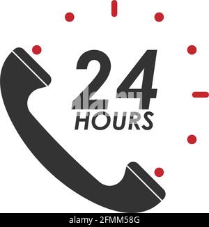 24 Hour icon logo vector illustration design template Stock Vector