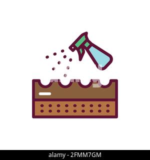 Splashing soil color line icon. Isolated vector element. Outline pictogram for web page, mobile app, promo Stock Vector