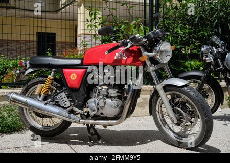 Royal Enfield Continental GT parked in Malaga, Spain. Stock Photo