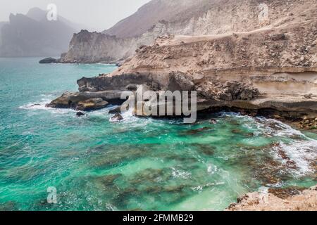 Cliffs at Mughsail, Oman Stock Photo
