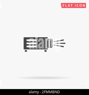 Projector flat vector icon. Hand drawn style design illustrations. Stock Vector