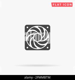 Computer Cooler flat vector icon. Hand drawn style design illustrations. Stock Vector