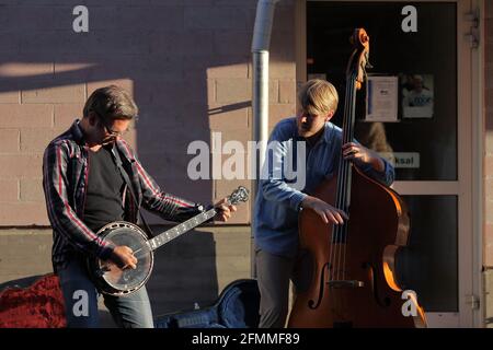 buskers, street group making music Stock Photo