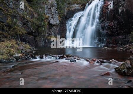 Waterfall with river in sweden Stock Photo
