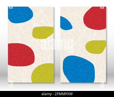 Modern abstract painting. Set of fluid textured geometric shapes. Hand drawn watercolor effect shapes. Home decor design. Modern art print Stock Vector
