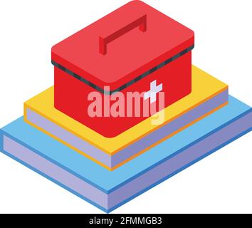 Research scientist aid kit icon. Isometric of Research scientist aid kit vector icon for web design isolated on white background Stock Vector