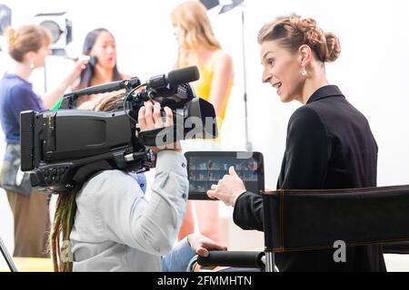 Actor Taking Direction Direction, live filming and production on set of