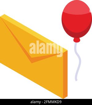 Mail online party icon. Isometric of Mail online party vector icon for web design isolated on white background Stock Vector