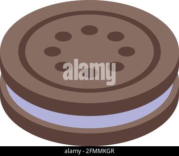 Cookie sandwich icon. Isometric of Cookie sandwich vector icon for web design isolated on white background Stock Vector