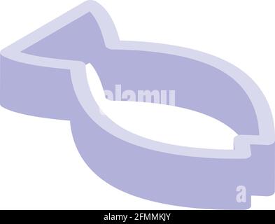 Cookie mold fish icon. Isometric of Cookie mold fish vector icon for web design isolated on white background Stock Vector