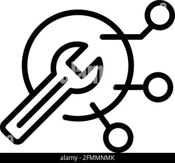 Api digital key icon. Outline Api digital key vector icon for web design isolated on white background Stock Vector