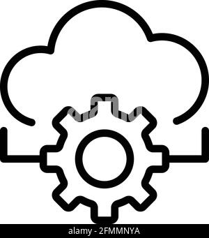 Api change gear icon outline vector. Mobile server. Screen script Stock ...