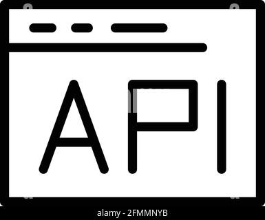 Api gear web window icon. Outline Api gear web window vector icon for web design isolated on white background Stock Vector