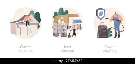 House and garden maintenance abstract concept vector illustrations. Stock Vector