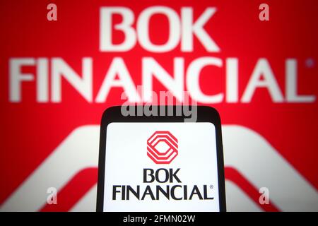 In this photo illustration the BOK Financial Corporation logo of a bank ...
