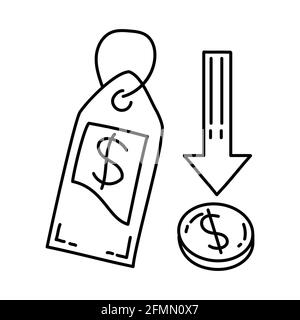 Economic Activity Finance Hand Drawn Icon Set Vector. Stock Vector