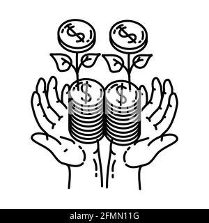 Finance Concept Activity Hand Drawn Icon Set Vector. Stock Vector