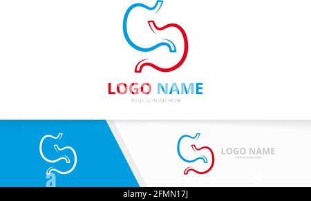 Creative stomach logotype design template. Stomach logo vector template. Stock Vector