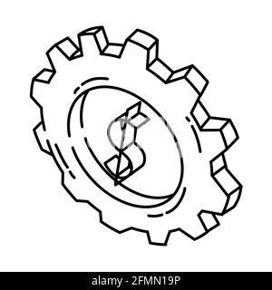 Management Activity Finance Hand Drawn Icon Set Vector. Stock Vector