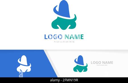 Vector nose care logo template. ENT clinic logotype design template. Stock Vector