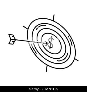 Target Activity Finance Hand Drawn Icon Set Vector. Stock Vector