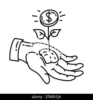 Value Activity Finance Hand Drawn Icon Set Vector. Stock Vector
