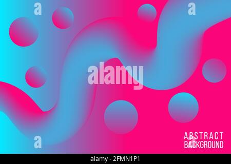 colorful blue pink fluid abstract background vector illustration Stock Vector