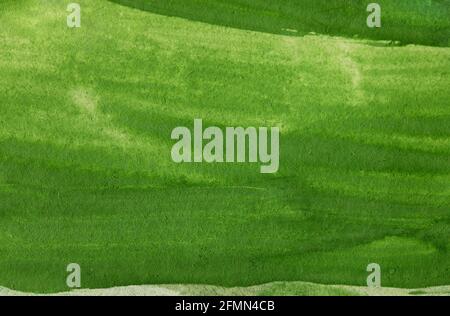 Abstract green color watercolor hand painted background Stock Photo