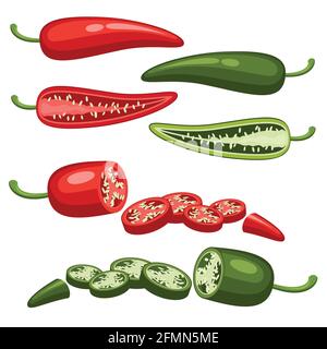 red and green chilly pepper Stock Vector