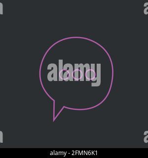 Neon chat icon collection flat design.Texting symbol. Stock Vector
