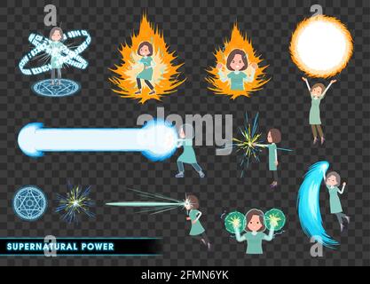 A set of women who demonstrate supernatural powers.It’s vector art 