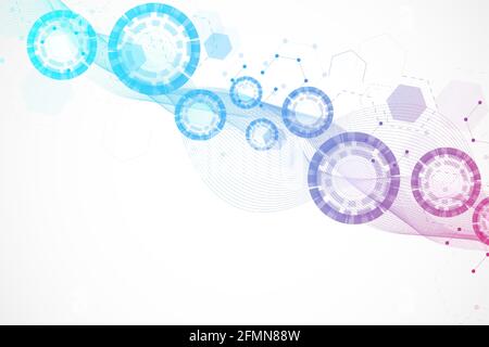 Big Data Visualization Background. Modern futuristic virtual abstract background. Science network pattern, connecting lines and dots. Global network Stock Vector