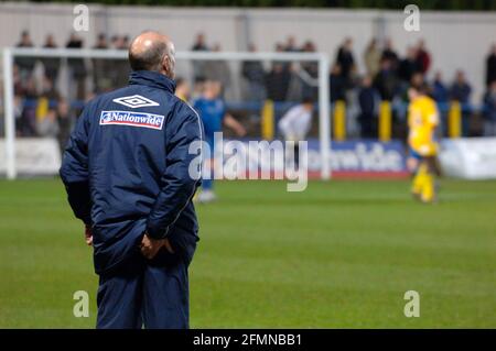St Albans 0 Morecambe 2, 03/04/2007. Clarence Park, Football Conference. Sammy Mcilroy. Manager. Stock Photo