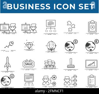 Simple Set of Business People Related Vector Line Icons. Contains such Icons as Collaboration, Workplace, Business Communication, Team and more. Edita Stock Vector