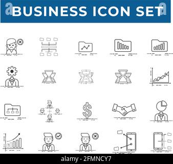 Simple Set of Business People Related Vector Line Icons. Contains such Icons as Collaboration, Workplace, Business Communication, Team and more. Edita Stock Vector