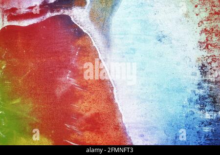 Color toned old rusty metal sheet, abstract background or texture. Stock Photo