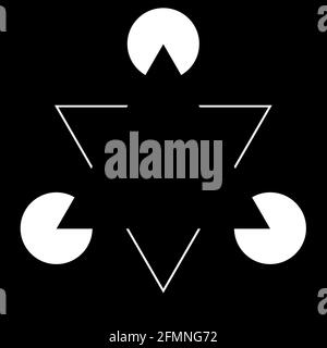 Kanizsa abstract Geometric figures Illusion illustration Stock Vector