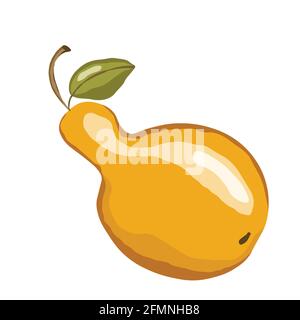 Pear icon isolated on white background. Natural delicious fresh ripe tasty fruit. Template vector illustration for packaging, card and various other Stock Vector