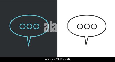Neon chat icon set flat design.Texting symbol. Vector. Stock Vector