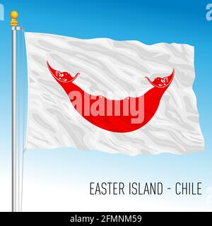 Easter Island flag, Chilean territory, vector illustration Stock Vector