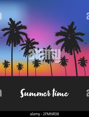 beach and coconut tree background summer time Template