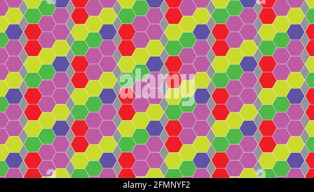 Hexagon colorful seamless pattern background texture Stock Vector